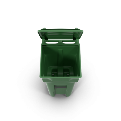 open trash bin