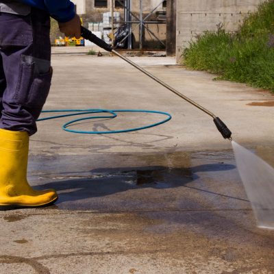 pressure washing cement