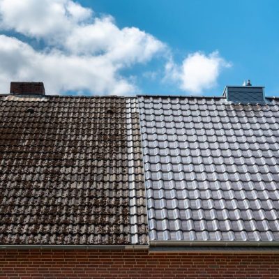 before and after roof cleaning