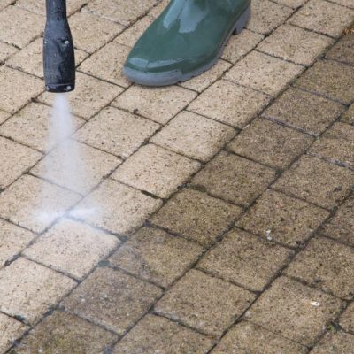 Power Washing Sidewalk