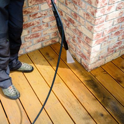 wood porch pressure wash